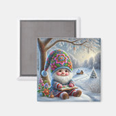 Genießen Sie den Winter in einer gemütlichen Winte Magnet (Vorderseite/Rückseite)