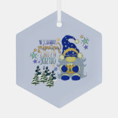 Genießen Sie den Winterurlaub in Gnomies Ornament Aus Glas (Rückseite)