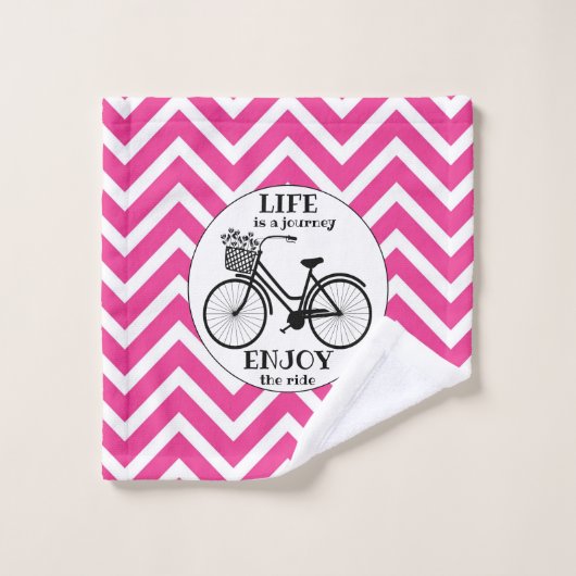 Genießen Sie die Fahrt | Fahrrad mit Motivierend B Badhandtuch Set (Waschlappen)