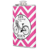 Genießen Sie die Fahrt | Fahrrad mit Motivierend B Flachmann (Links)