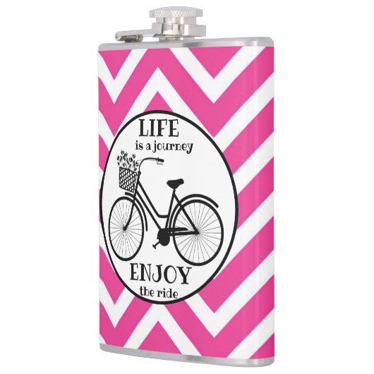 Genießen Sie die Fahrt | Fahrrad mit Motivierend B Flachmann (Links)