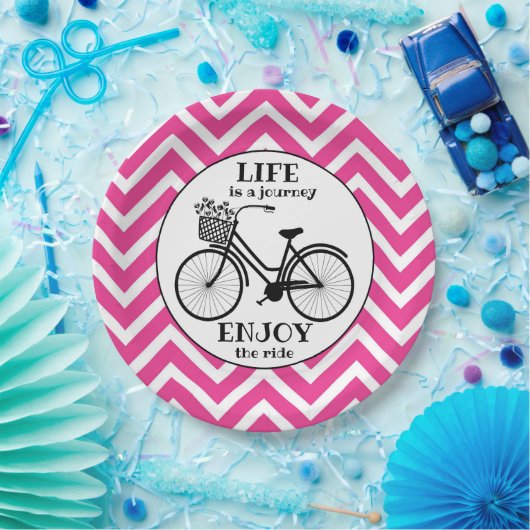 Genießen Sie die Fahrt | Fahrrad mit Motivierend B Pappteller (Party)