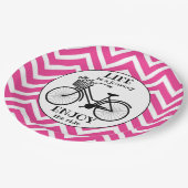 Genießen Sie die Fahrt | Fahrrad mit Motivierend B Pappteller (Schrägansicht)