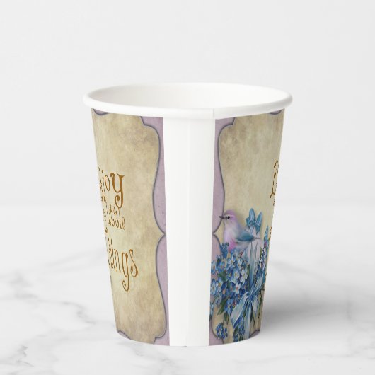 "Genießen Sie die Kleinen" Blumenpapierkästen Pappbecher (Rechts)