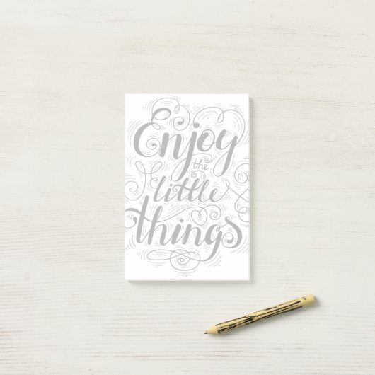 Genießen Sie die kleinen Dinge 1 Post-it Klebezettel (Auf Schreibtisch)