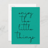 Genießen Sie die kleinen Dinge auf der Postkarte (Vorne/Hinten)