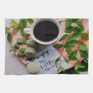 Genießen Sie die kleinen Dinge Coffee Cookies Ruhe Geschirrtuch