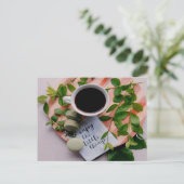 Genießen Sie die kleinen Dinge Coffee Cookies Ruhe Postkarte (Stehend Vorderseite)