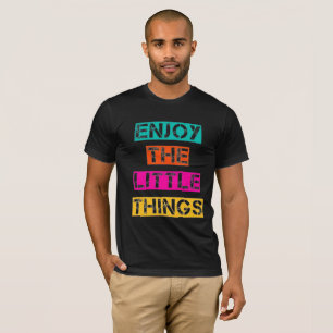 Genießen Sie die Kleinen Dinge - farbenfrohes Retr T-Shirt