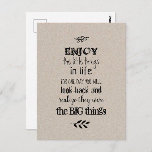 Genießen Sie die kleinen Dinge im Leben Postkarte (Vorne/Hinten)