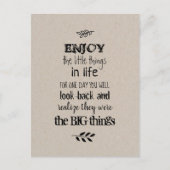 Genießen Sie die kleinen Dinge im Leben Postkarte (Vorderseite)