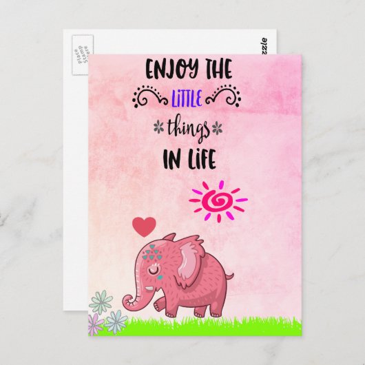 Genießen Sie die kleinen Dinge in Life Typografy Z Postkarte (Vorne/Hinten)