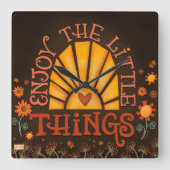 Genießen Sie die kleinen Dinge Inspiration Zitat S Quadratische Wanduhr (Vorderseite)