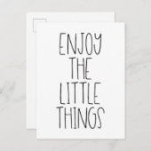 Genießen Sie die kleinen Dinge inspirierend Postkarte (Vorne/Hinten)