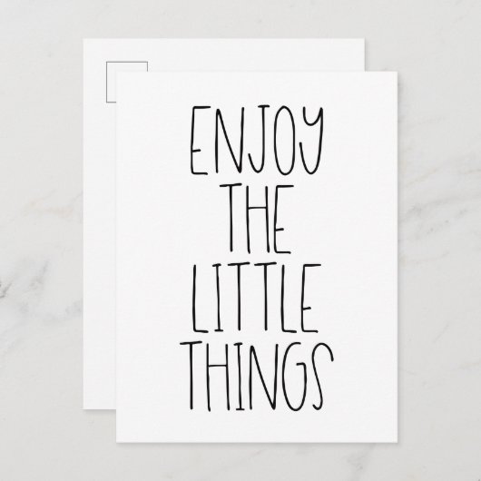 Genießen Sie die kleinen Dinge inspirierend Postkarte (Vorne/Hinten)