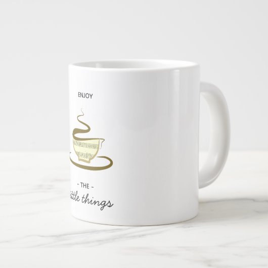 Genießen Sie die kleinen Dinge, Kaffee Zeichnend N Jumbo-Tasse (Vorderseite Rechts)