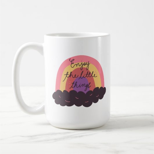 Genießen Sie die kleinen Dinge Kaffeetasse (Links)