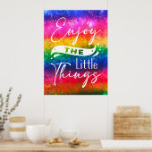 Genießen Sie die kleinen Dinge lustige Zitat Canva Poster (Küche)