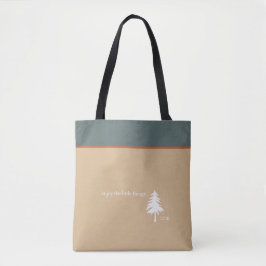 Genießen Sie die kleinen Dinge Monogram Tree Green Tasche