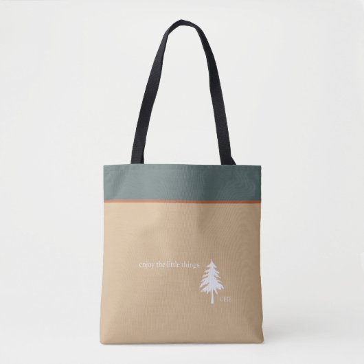 Genießen Sie die kleinen Dinge Monogram Tree Green Tasche (Vorderseite)
