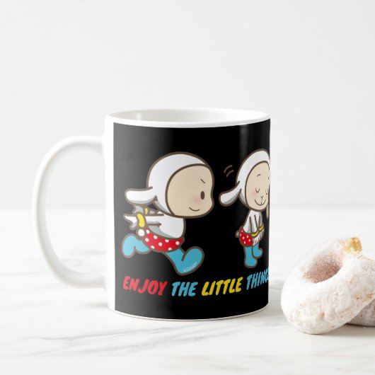 GENIESSEN SIE DIE KLEINEN DINGE niedlich lustig mo Kaffeetasse (Mit Donut)