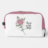 Genießen Sie die kleinen Dinge Rosa Rose Waschbeutel (Vorderseite)