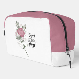 Genießen Sie die kleinen Dinge Rosa Rose Waschbeutel