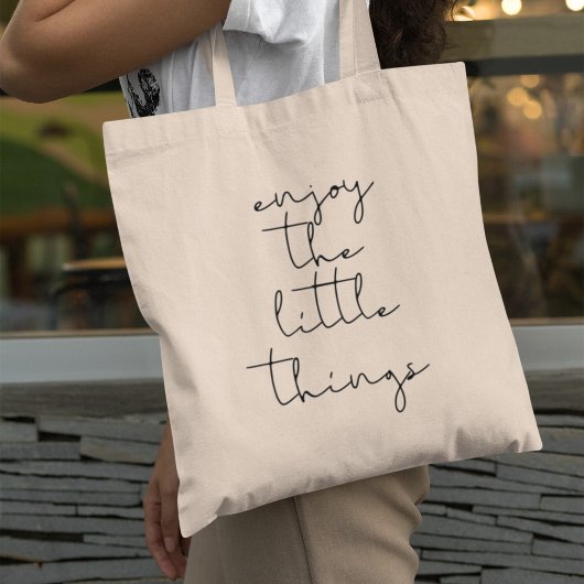 Genießen Sie die kleinen Sachen Totasche Tragetasche