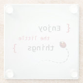 Genießen Sie die Kleinigkeiten 2 Glasuntersetzer (Rückseite)