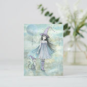 Genießen Sie die NachtHexenkatze Postkarte (Stehend Vorderseite)