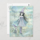 Genießen Sie die NachtHexenkatze Postkarte (Vorne/Hinten)