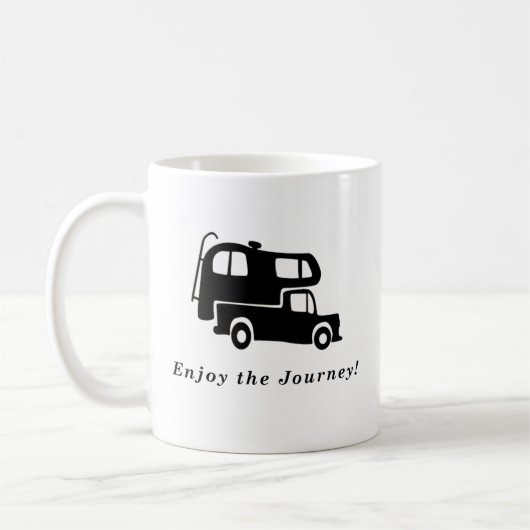 Genießen Sie die Reise - LKW-Camper-Tasse Kaffeetasse (Links)