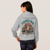 genießen Sie die Schönheit des Lebens Mädchen hood Hoodie (Schwarz voll)