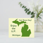 Genießen Sie die U.P. Michigan mit Da Yoopers Postkarte (Stehend Vorderseite)