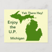 Genießen Sie die U.P. Michigan mit Da Yoopers Postkarte (Vorderseite)
