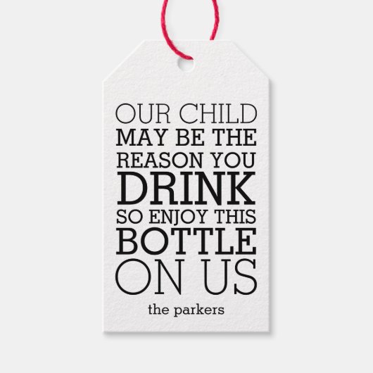 Genießen Sie diese Flasche auf uns | Funny Teacher Geschenkanhänger (Vorderseite)