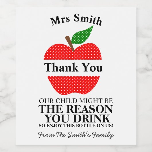 Genießen Sie diese Flasche über uns, Apfellehrer G Weinetikett (Einzelnes Label)