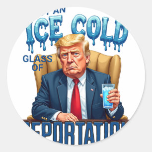 Genießen Sie ein eiskaltes Glas der Abschiebung Pr Runder Aufkleber