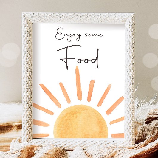 Genießen Sie ein Essen Table Boho Sunshine Geburts Poster