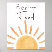 Genießen Sie ein Essen Table Boho Sunshine Geburts Poster (Vorne)