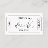 Genießen Sie ein Getränk auf unserem Hochzeitstick Visitenkarte (Vorderseite)