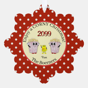 Genießen Sie ein mageres Weihnachten! Popcorn Orna Ornament Karte
