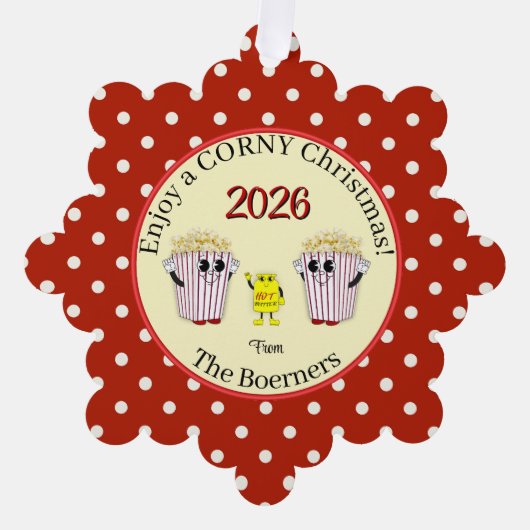 Genießen Sie ein mageres Weihnachten! Popcorn Pape Ornament Karte (Vorderseite)