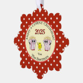 Genießen Sie ein mageres Weihnachten! Popcorn Pape Ornament Karte (Linke Ecke)