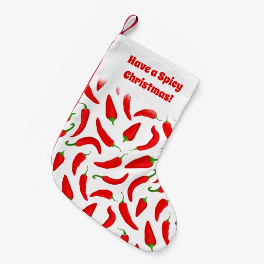 Genießen Sie ein scharfes Weihnachten Roter Chili Kleiner Weihnachtsstrumpf (Vorderansicht (hängend))