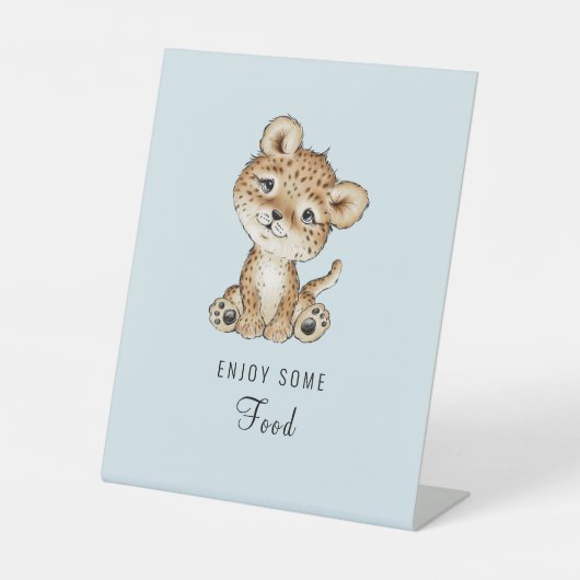 Genießen Sie eine Baby Leopard Baby Dusche Sockelschild (Vorderseite)