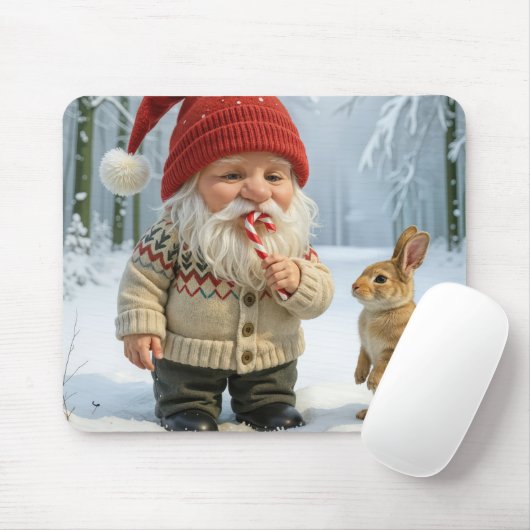Genießen Sie eine Candy Cane im Schneewald Mousepad (Mit Mouse)