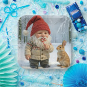 Genießen Sie eine Candy Cane im Schneewald Pappteller (Party)