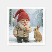 Genießen Sie eine Candy Cane im Schneewald Serviette (Vorderseite)