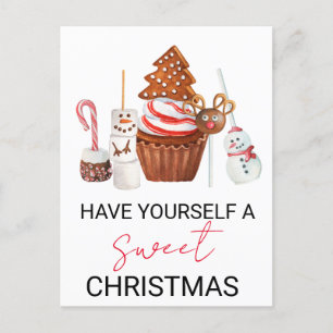 Genießen Sie eine süße Weihnachtsleckerei Postkarte